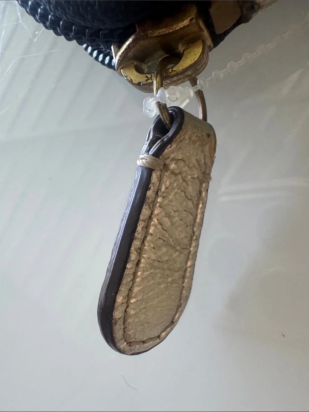 Coach Navy Script Signature padded clutch or iPad bag with Gold Heart Trim